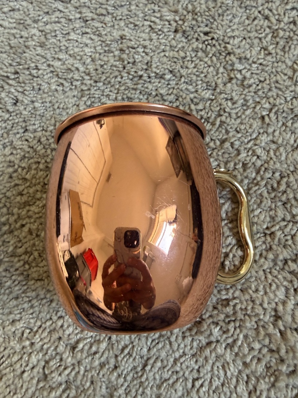 Copper Moscow Mule Mug with Gold Handle